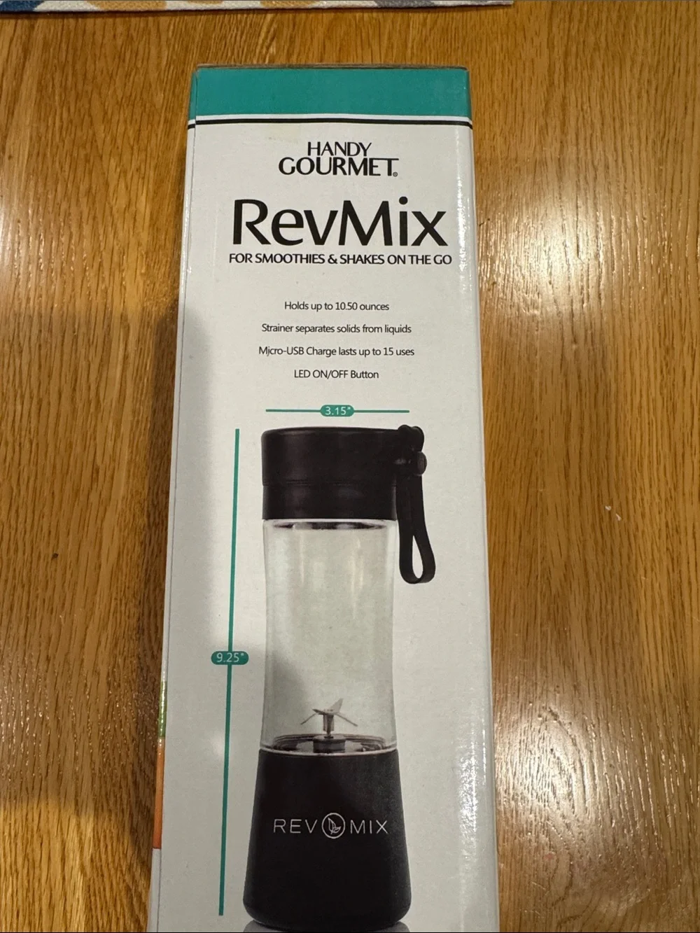 Handy Gourmet Black RevMix Portable  Dorm Room Rechargeable Blender BPA Free